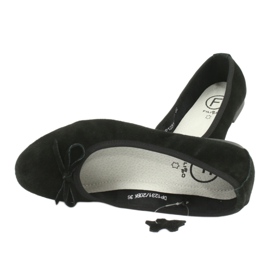 Filippo Black leather ballerinas with a bow 3