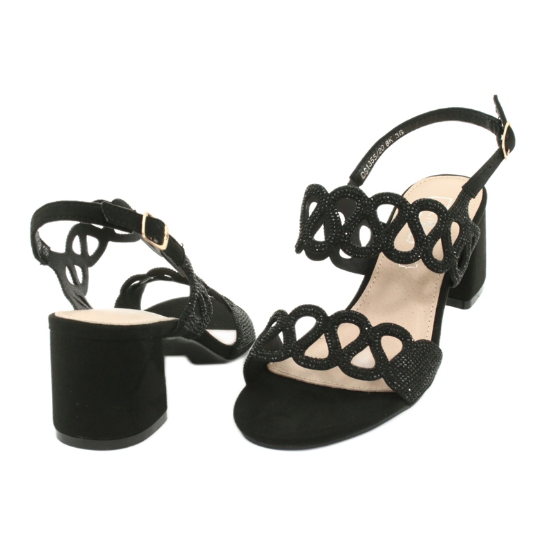 Black sandals with cubic zirconias Filippo DS1355 / 20 BK 3