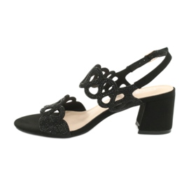 Black sandals with cubic zirconias Filippo DS1355 / 20 BK 1