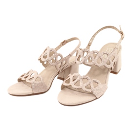 Sandals with cubic zirconia Filippo DS1355 / 20 BE beige 2