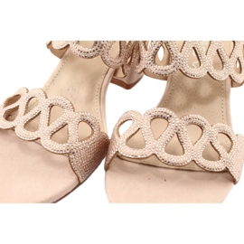 Sandals with cubic zirconia Filippo DS1355 / 20 BE beige 5