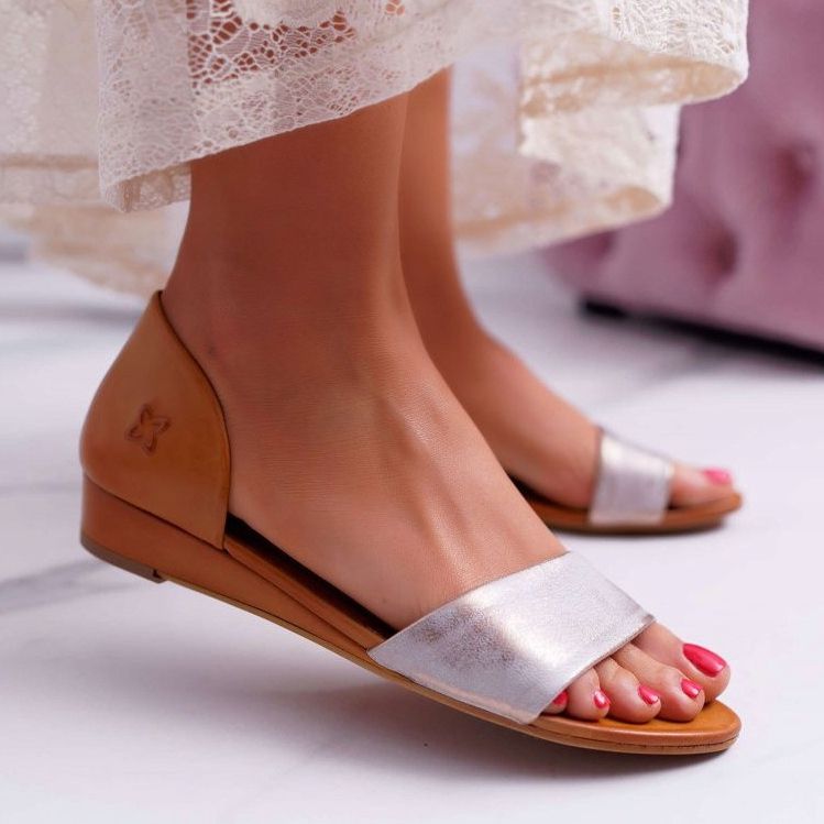 Women's Sandals Maciejka Leather Red 1971 Nomara brown multicolored 1