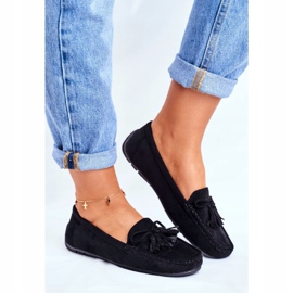 EVE Women's Loafers Suede 20PB35-2003 Black Donna Mia 2