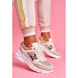 Women's Sport Shoes Beige Glitter Lisbon 1 Women's Sport Shoes Beige Glitter Lisbon 1