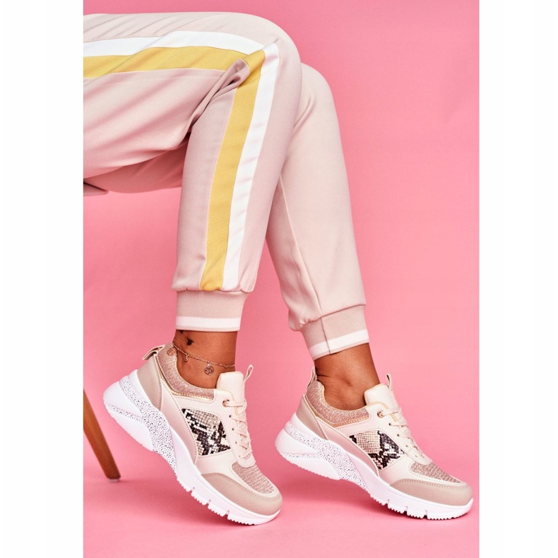 Women's Sport Shoes Beige Glitter Lisbon 2 Women's Sport Shoes Beige Glitter Lisbon 2