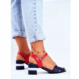 Women's Sandals Maciejka Leather Navy Blue 04120-17 / 00-5 2