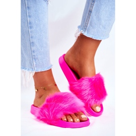 Women's Slippers With Fur Neon Fuchsia Fur pink 2