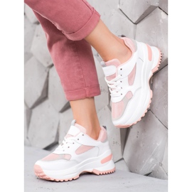 SHELOVET White and pink Sneakers 1