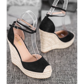 SHELOVET High Espadrilles On The Wedge black 1