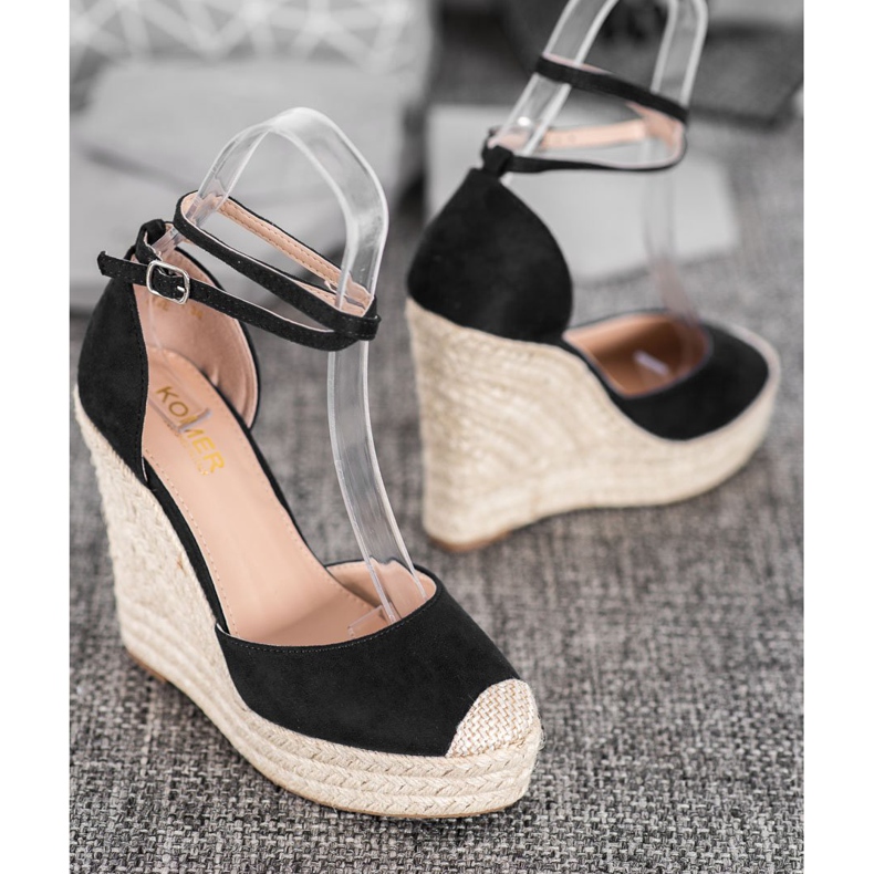 SHELOVET High Espadrilles On The Wedge black 1