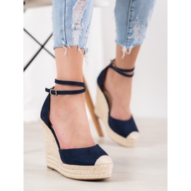 SHELOVET High Espadrilles On The Wedge navy blue 1