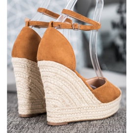 SHELOVET High Espadrilles On The Wedge brown 1