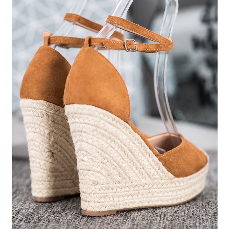 SHELOVET High Espadrilles On The Wedge brown 1
