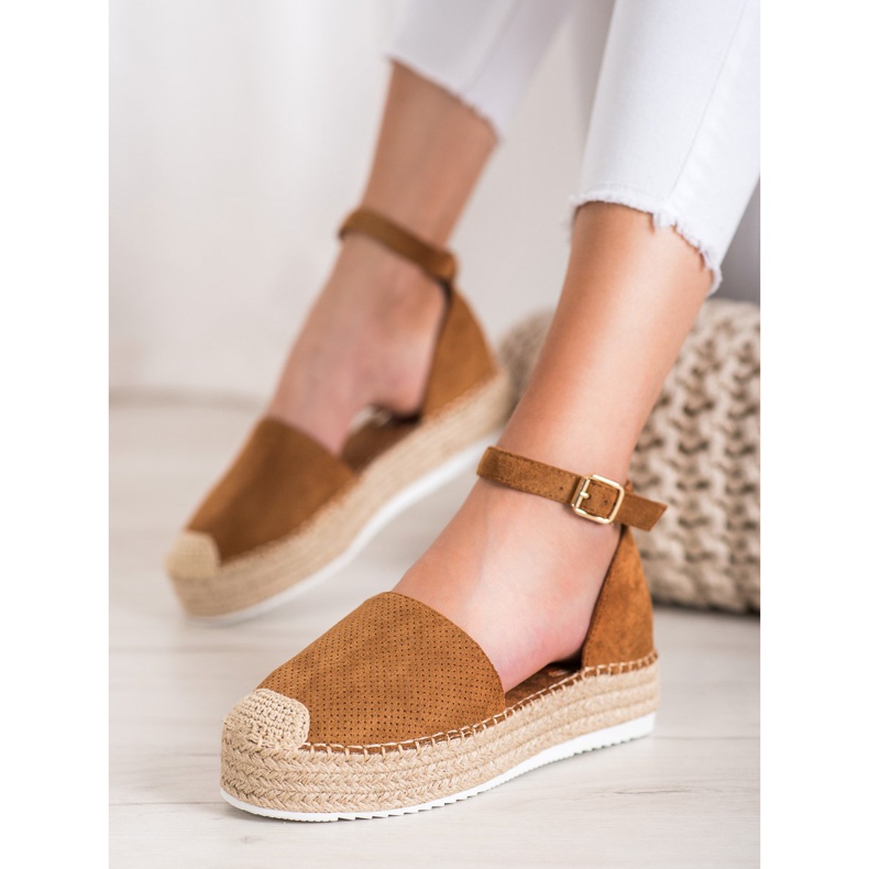 SHELOVET Openwork Espadrilles brown 1