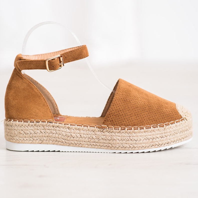 SHELOVET Openwork Espadrilles brown 2