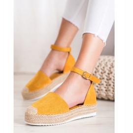 SHELOVET Openwork Espadrilles yellow 2