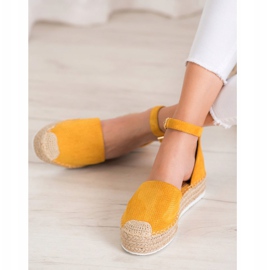 SHELOVET Openwork Espadrilles yellow 1