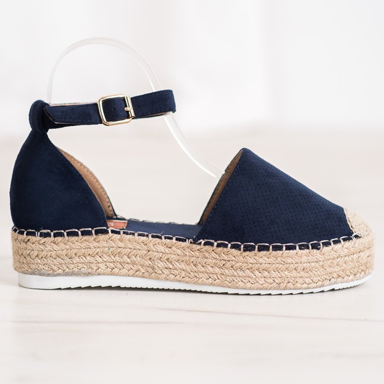 SHELOVET Openwork Espadrilles blue 2