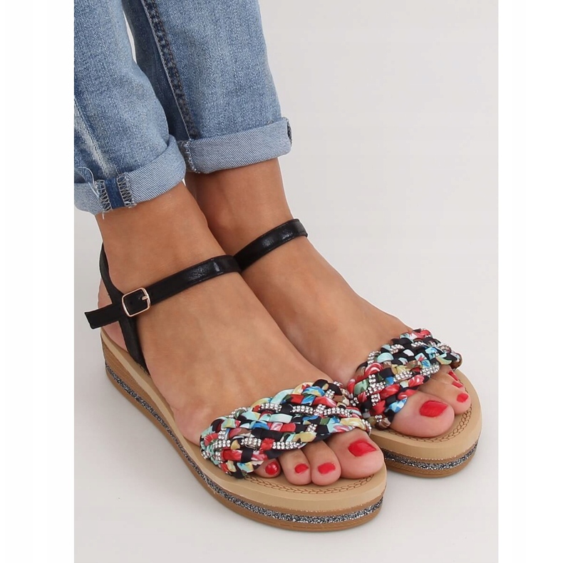 Black women's sandals CK151P Black 1