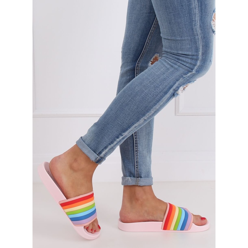 Pink rainbow slippers T325P Pink multicolored 2