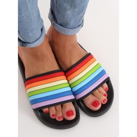 Black rainbow slippers T325P Black multicolored 1