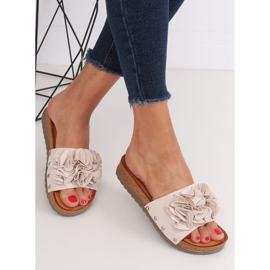 Women's beige slippers F191 Beige 2