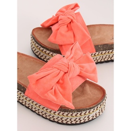Coral CK137P Coral slippers on a high sole orange 2