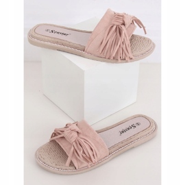 Women's beige and pink slippers CK159 Pink 2