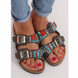 Scholki with black beads CK133P Black multicolored 1