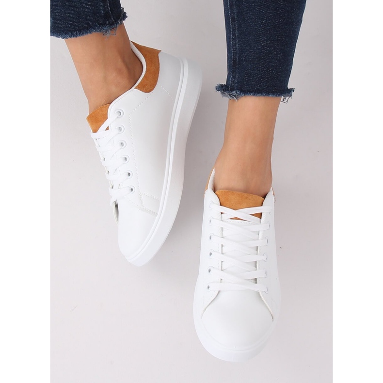 White women's sneakers LA85P Camel 2