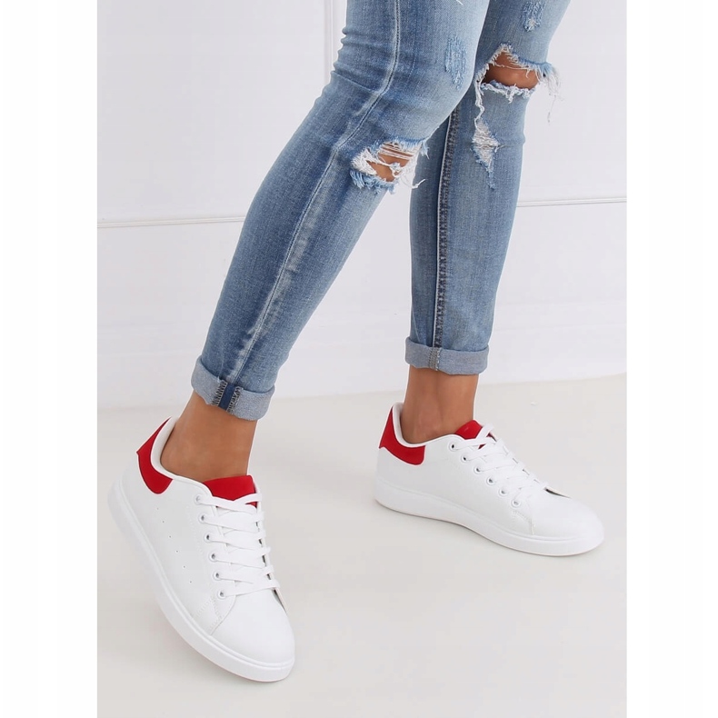 White women's sneakers LA85P Red 1 White women's sneakers LA85P Red 1