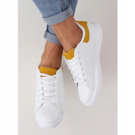 White women's sneakers LA85P Yellow 2