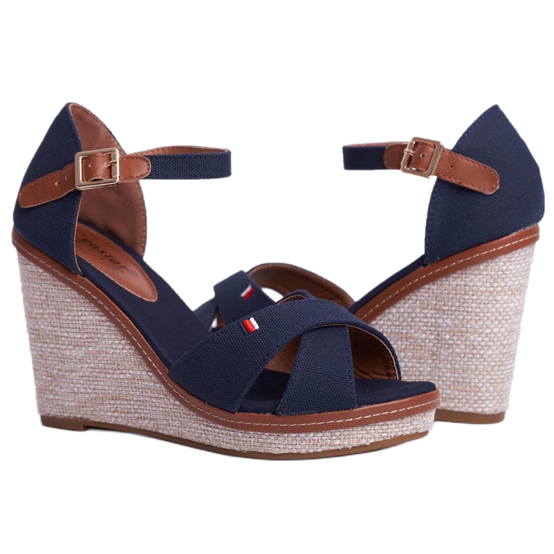 SEA Women's Sandals On Wedge Blue LaMane brown navy blue 3 SEA Women's Sandals On Wedge Blue LaMane brown navy blue 3