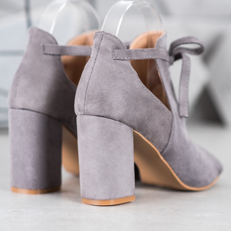 Tied Open Toe VINCEZA boots grey 1