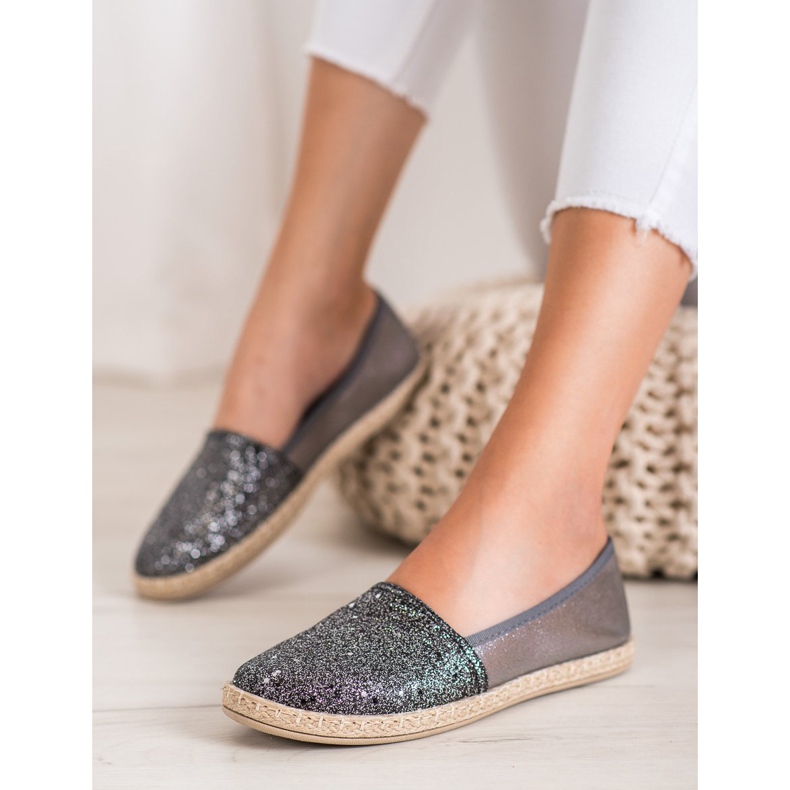 SHELOVET Shiny Slipons grey 2