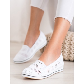 SHELOVET Openwork ballerinas white 2