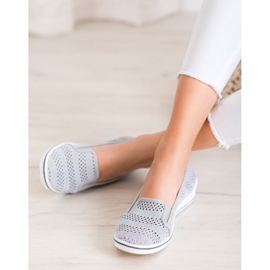 SHELOVET Openwork ballerinas grey 1