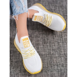 SHELOVET Sneakers With Yellow Sole white 2
