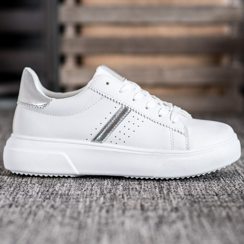 Renda Sneakers With Silver Inserts white 2