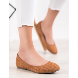 Fama Openwork ballerinas brown 1
