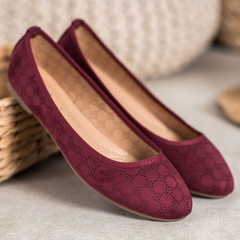 Fama Openwork ballerinas red 2