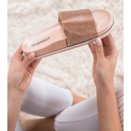Creamberry'S Golden Slippers With Crystals 1