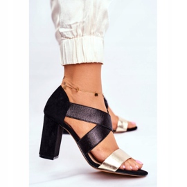 EVE Women's Sandals Suede Slip On Black Gold Varina yellow 2