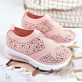 FRROCK Children's Sport Shoes With Cubic Zirconia Pink Linda 2