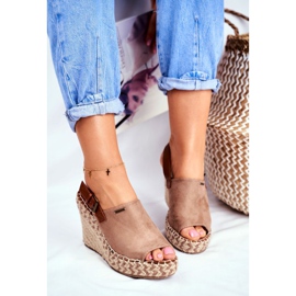 Women's Sandals On Wedge Big Star Beige FF274982 1 Women's Sandals On Wedge Big Star Beige FF274982 1