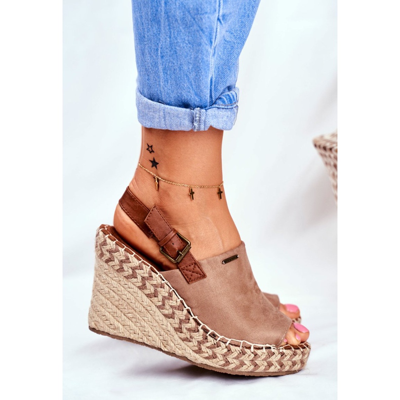 Women's Sandals On Wedge Big Star Beige FF274982 2 Women's Sandals On Wedge Big Star Beige FF274982 2