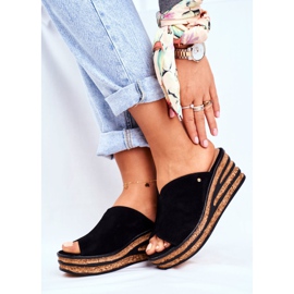 Women's Leather Slippers On Wedge Nicole 2559 Black Lemonade 2 Women's Leather Slippers On Wedge Nicole 2559 Black Lemonade 2