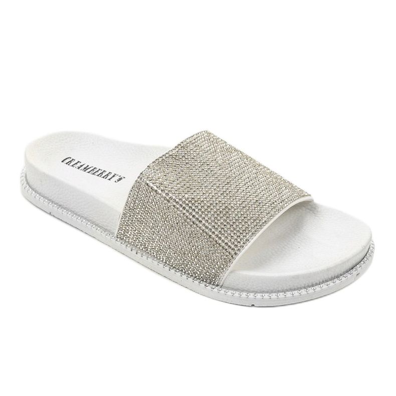 White shiny slippers RL216 grey 1