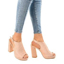 Beige suede boots on the post 77-103 1