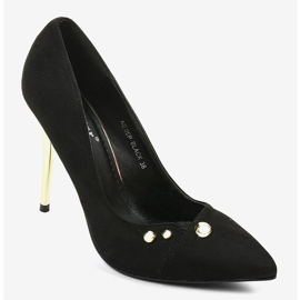 Black classic high heels with NE05P studs 2